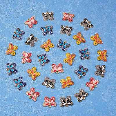 32Pcs 4 Colors Alloy Enamel Pendants FIND-SZ0006-04-1