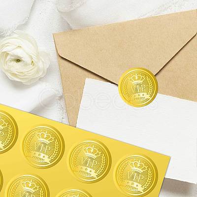 34 Sheets Self Adhesive Gold Foil Embossed Stickers DIY-WH0509-030-1