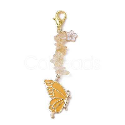 Butterfly Alloy Enamel Pendants Decoraiton HJEW-JM01637-05-1