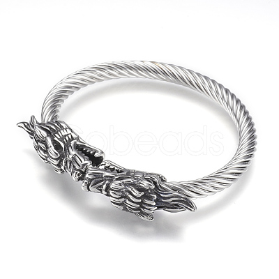 304 Stainless Steel Bangles BJEW-F274-04AS-1