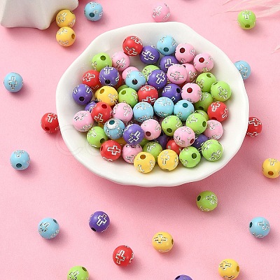 Plating Acrylic Beads PACR-YW0001-18-1