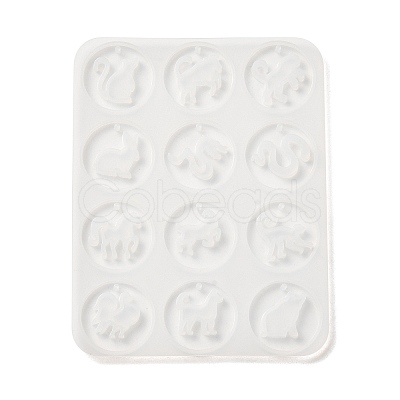 12 Chinese Zodiac Signs Flat Round DIY Silicone Molds SIMO-C012-04-1