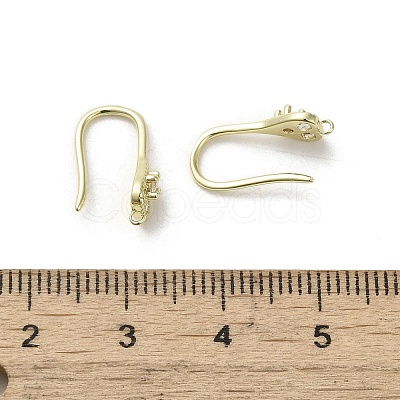 Brass Micro Pave Cubic Zirconia Earring Hooks KK-C048-13A-G-1