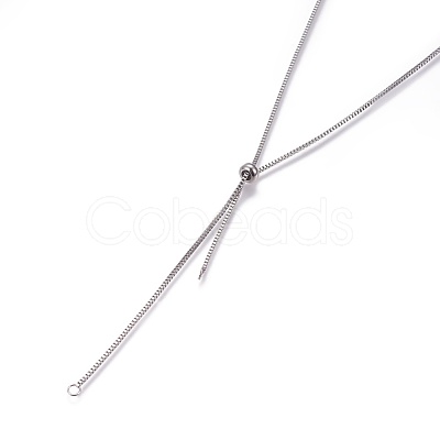 Tarnish Resistant Stainless Steel Slider Necklace Making AJEW-JB00476-1