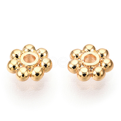 Brass Daisy Spacer Beads X-KK-T014-43G-1