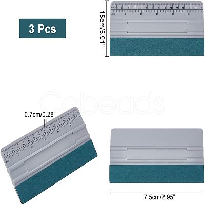 CHGCRAFT 3Pcs Vinyl Wrap Squeegee with Ruler TOOL-CA0001-19-1