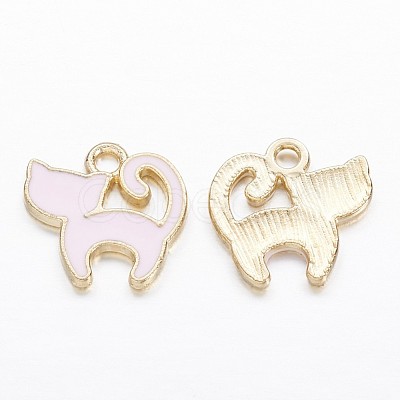 Alloy Enamel Kitten Charms X-PALLOY-P118-17-1