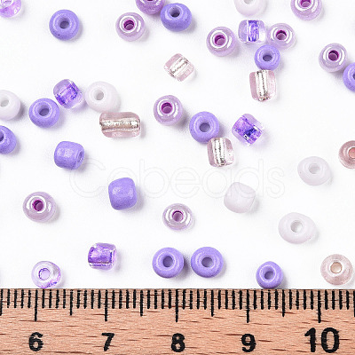 Opaque & Transparent Inside Colours Glass Seed Beads SEED-F004-4mm-03-1