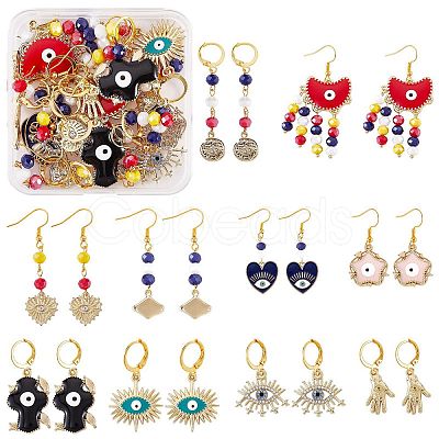 DIY Evil Eye Earring Making Kits DIY-SZ0009-06-1