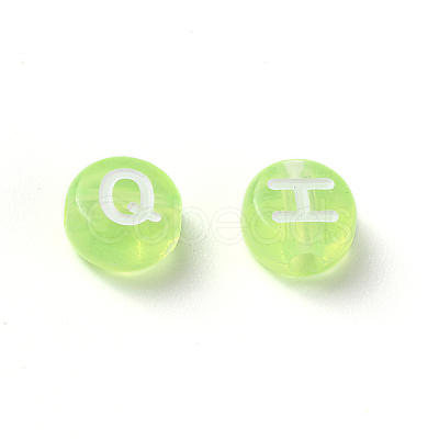 Transparent Lawn Green Acrylic Beads TACR-YW0001-08H-1