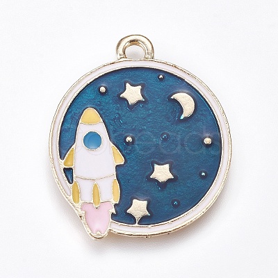 Alloy Enamel Pendants X-ENAM-O035-17G-1