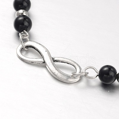 Fashion Tibetan Style Alloy Infinity Anklets AJEW-AN00071-07-1