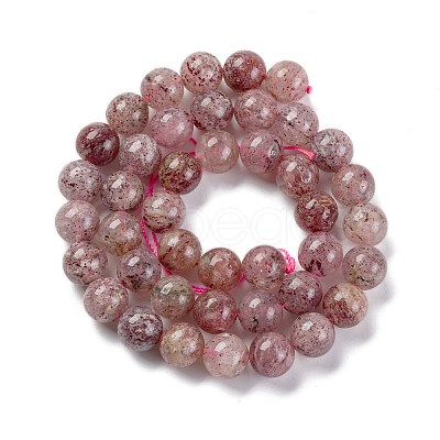 Natural Strawberry Quartz Beads Strands G-J373-16-9mm-1