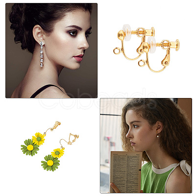 SUNNYCLUE Brass Clip on Earring Findings KK-SC0001-36-1