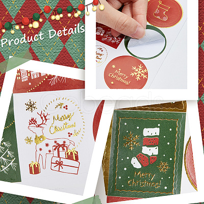 Christmas Theme Self-Adhesive Paper Gift Tag Stickers DIY-WH0308-333-1