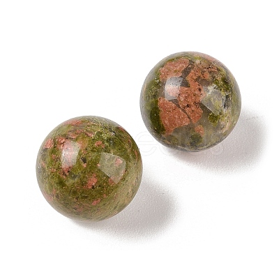 Natural Unakite No Hole Sphere Beads G-K353-04D-05-1