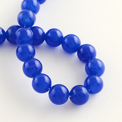 Dyed Natural White Jade Round Bead Strands G-Q937-4mm-05-1