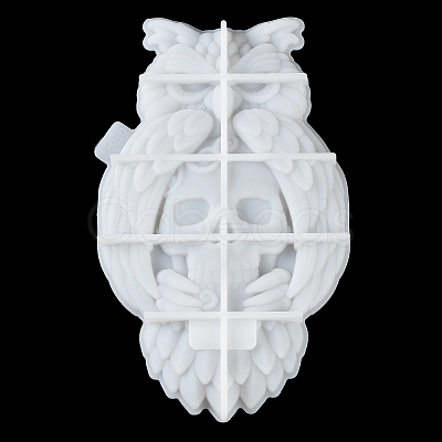 Halloween Owl Skull Candle Holder DIY Silicone Statue Molds SIL-F007-05-1