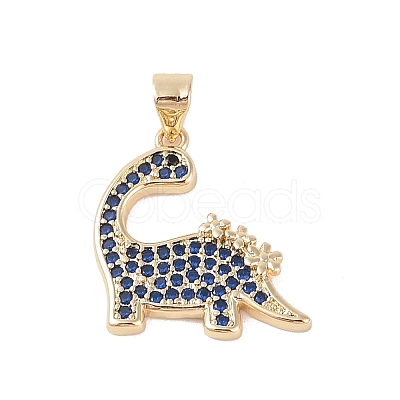 Brass Micro Pave Cubic Zirconia Pendants KK-E111-45E-G-1