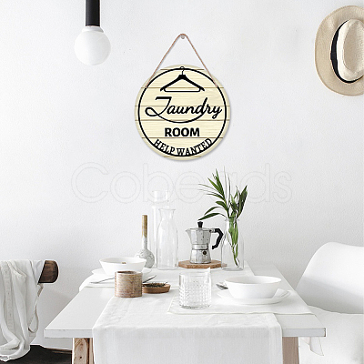 Wooden Hanging Plate HJEW-WH0027-009-1