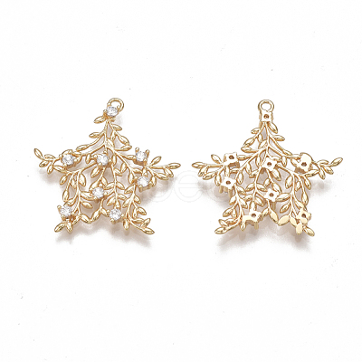 Brass Filigree Pendants KK-T038-360G-1