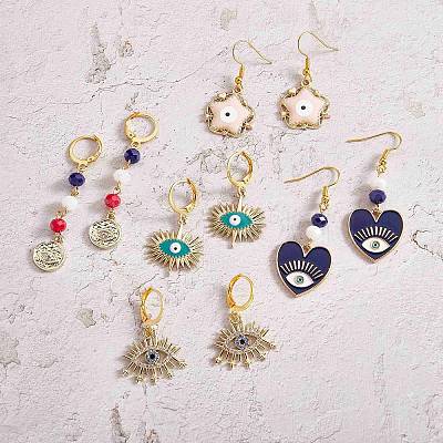 DIY Evil Eye Earring Making Kits DIY-SZ0009-06-1