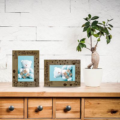 Natural Wood Photo Frames AJEW-WH0292-061-1