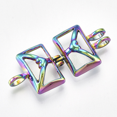 Plated Alloy Bead Cage Pendants PALLOY-S119-066-1