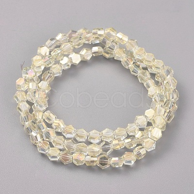 Electroplate Glass Beads Strands EGLA-L018-C-FR02-1