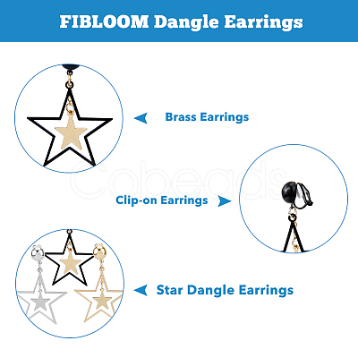 FIBLOOM 3 Pairs 3 Colors Brass Clip-on Earrings EJEW-FI0002-71-1