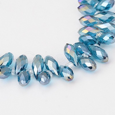 Electroplate Glass Beads Strands X-EGLA-J068-AB08-1