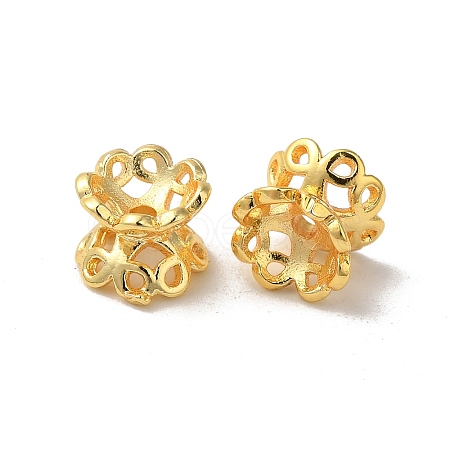 Rack Plating Flower Brass Beads KK-F873-26G-1