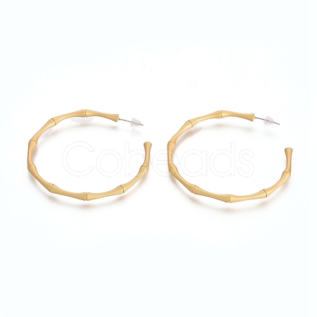 Semicircular Brass Stud Earrings EJEW-E196-15MG-1