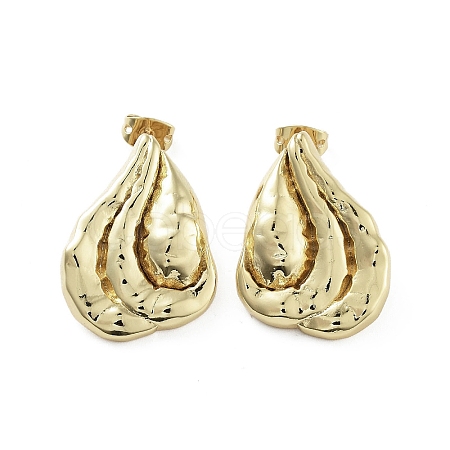 Twist Teardrop Brass Stud Earrings EJEW-Q811-12G-1
