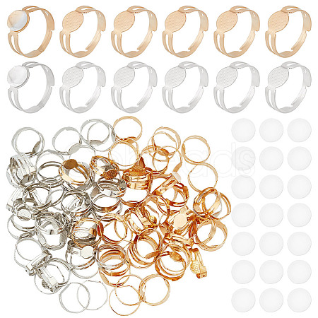 DICOSMETIC DIY Blank Dome Adjustable Ring Making Kit DIY-DC0001-81-1