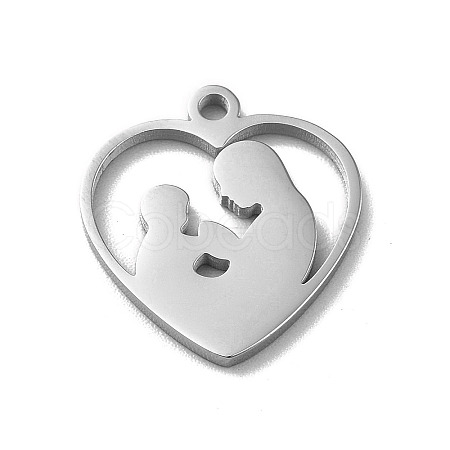 Mother's Day Theme 304 Stainless Steel Pendants STAS-E171-03P-08-1