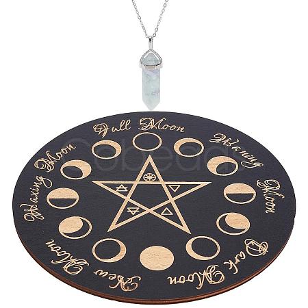 CREATCABIN DIY Star Pattern Pendulum Board Dowsing Divination Making Kit DIY-CN0002-36-1