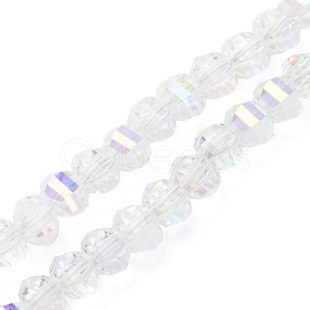 Electroplate Transparent Glass Beads Strands EGLA-K015-13G-1