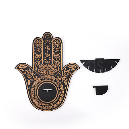 Wooden Hamsa Hand Shelf for Crystals WICR-PW0004-002D-1