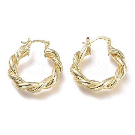 Brass Hoop Earrings EJEW-P264-A10-G-1