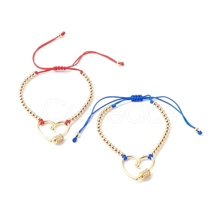 Adjustable Nylon Thread Braided Bead Bracelets Sets BJEW-JB06438-02-1