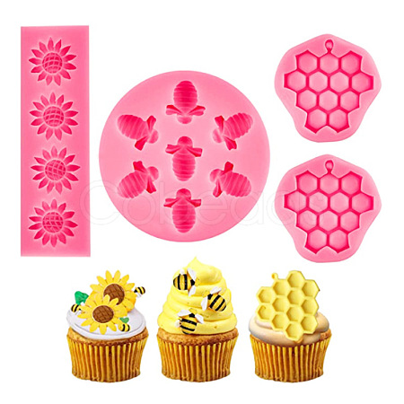 Honeycomb & Bees & Sunflower DIY Food Grade Silicone Molds WG70605-01-1