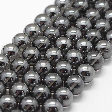 Electroplated Natural Quartz Crystal Beads Strands G-K285-07-8mm-01-1