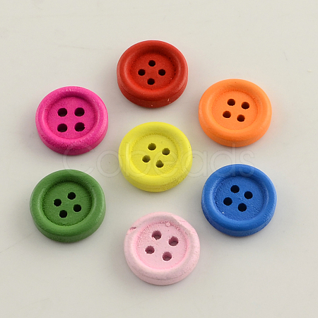 4-Hole Dyed Wooden Buttons BUTT-R031-030-1