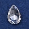 Teardrop-Shaped Cubic Zirconia Cabochons, Faceted & Point Back, Clear, 6x4x2mm