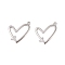 Glass Clear Rhinestone Pendants, with Brass Findings, Heart, Real Platinum Plated, 19x17x3mm, Hole: 1.4mm