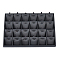 24-Slot Rectangle PU Leather Pendant Display Holder, Jewelry Organizer Tray for Pendant Storage, Black, 35x24x3cm