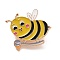 Bee Enamel Pin, Alloy Enamel Brooch for Backpack Clothes, Yellow, 30x31x2mm