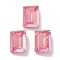 Glass Rhinestone Cabochons, Point Back & Back Plated, Faceted, Rectangle, Fuchsia, 14x10x5.5mm