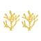 Ion Plating(IP) 304 Stainless Steel Tree Branch Stud Earrings, Real 18K Gold Plated, 25x20mm